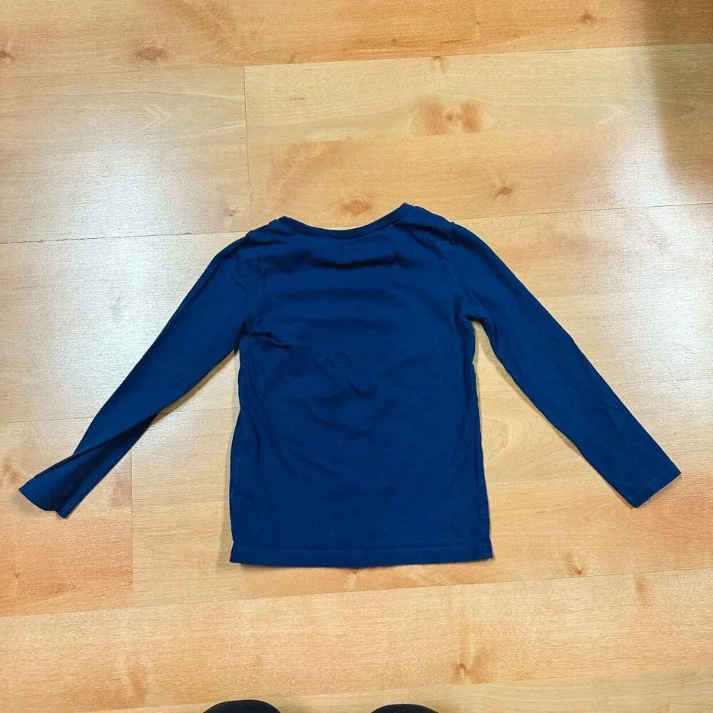 Oshkosh Girls Navy Blue Long Sleeve Graphic Tee Size 4